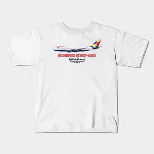 Boeing B747-400 - British Airways "Wings / Denmark" Kids T-Shirt